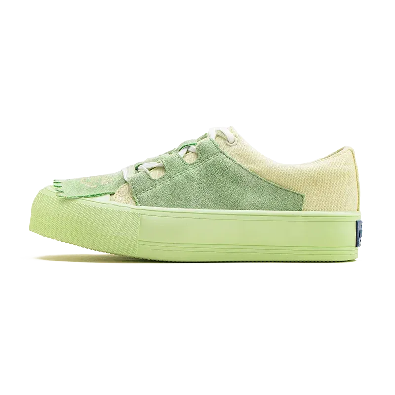 -Platform Skateboard Shoes for Women, Low Top, Trendy Casual Sport Shoes, Lace-Up Walking, Flat Canvas Sneakers, Spring, Ne