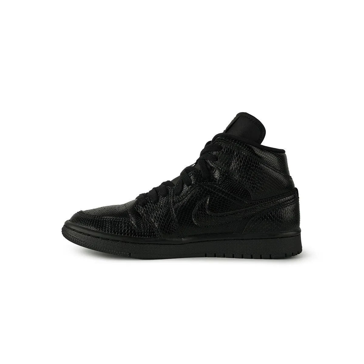 Air Jordan 1 Snakeskin High-Top Sneakers Snakeskin Emboss Leather Black Colour For Women