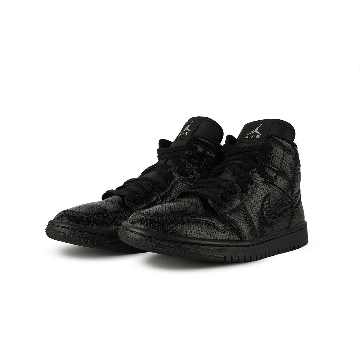 Air Jordan 1 Snakeskin High-Top Sneakers Snakeskin Emboss Leather Black Colour For Women