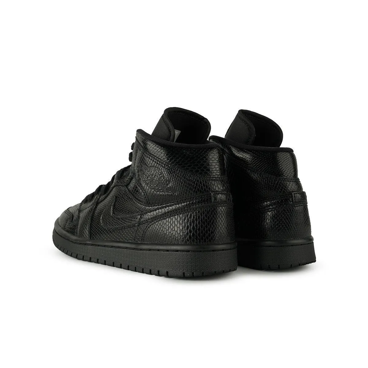 Air Jordan 1 Snakeskin High-Top Sneakers Snakeskin Emboss Leather Black Colour For Women
