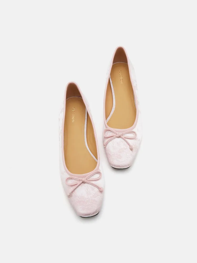 Beatrice Bow Embossed Flats