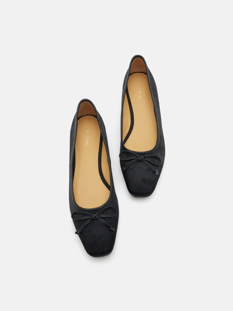 Beatrice Bow Embossed Flats