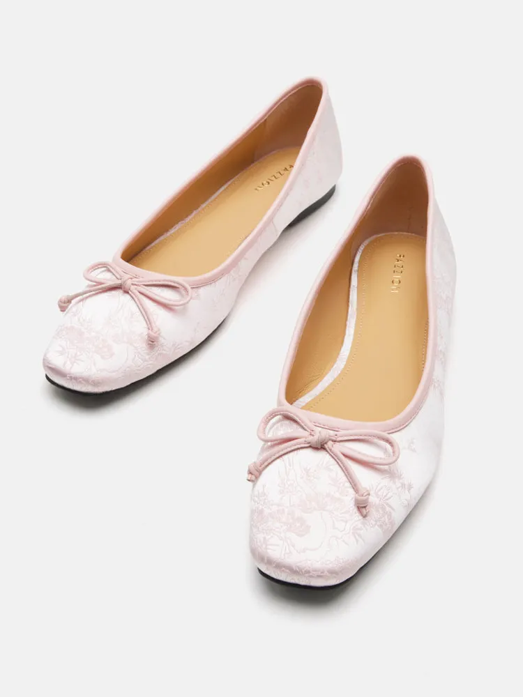 Beatrice Bow Embossed Flats