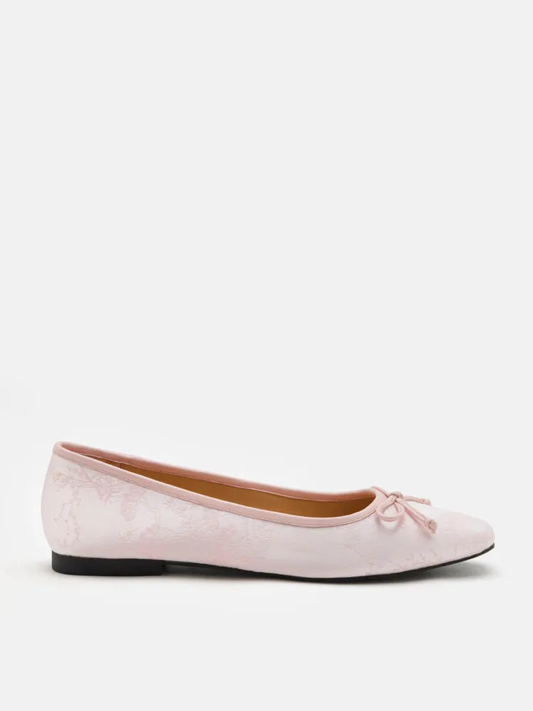 Beatrice Bow Embossed Flats