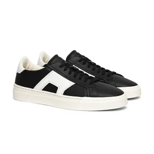 Black and White Leather Amelie Lace Up Sneakers - Summer 2024 Collection