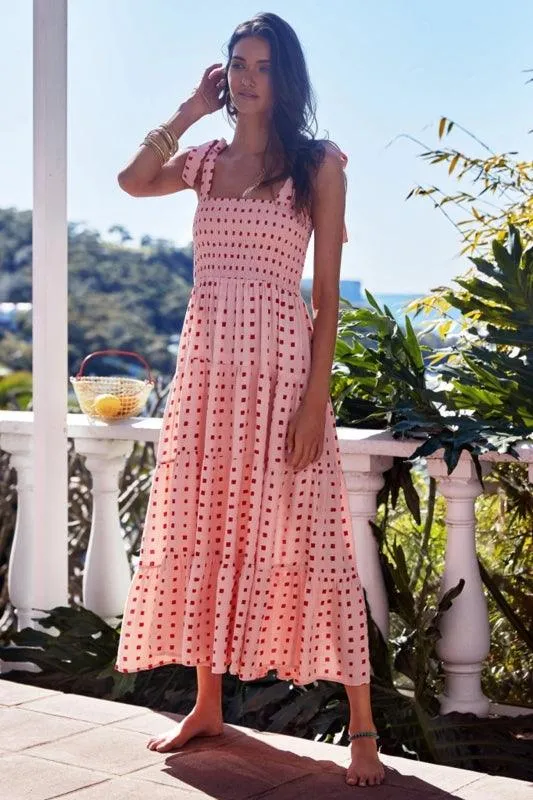 Boho Vibes Sleeveless Maxi Dress with Pop Print