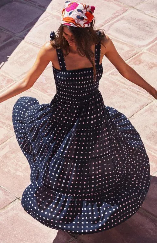 Boho Vibes Sleeveless Maxi Dress with Pop Print