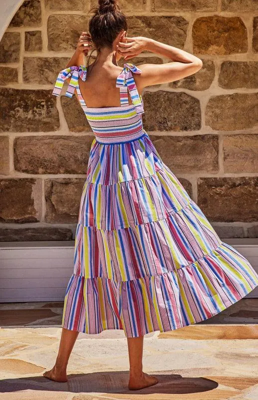 Boho Vibes Sleeveless Maxi Dress with Pop Print
