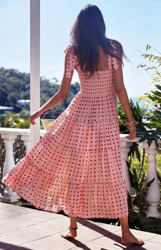 Boho Vibes Sleeveless Maxi Dress with Pop Print