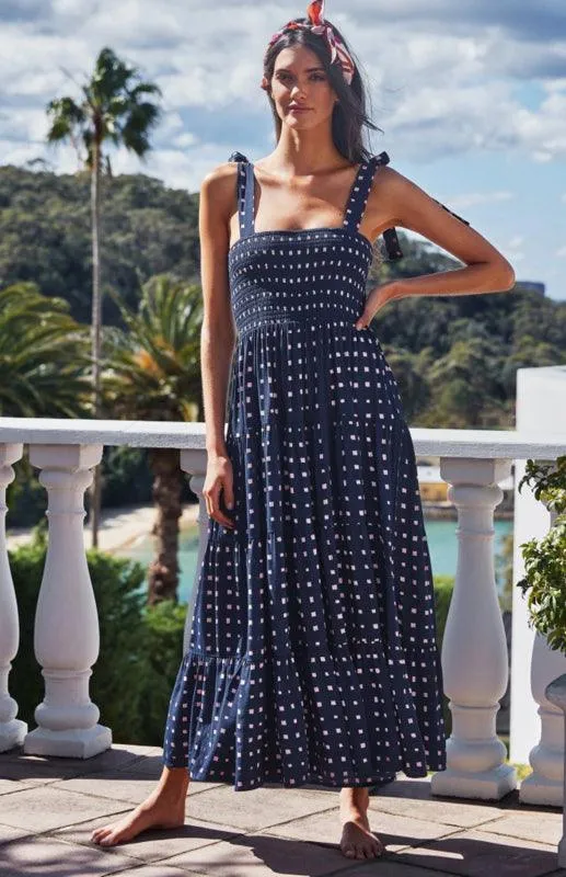 Boho Vibes Sleeveless Maxi Dress with Pop Print