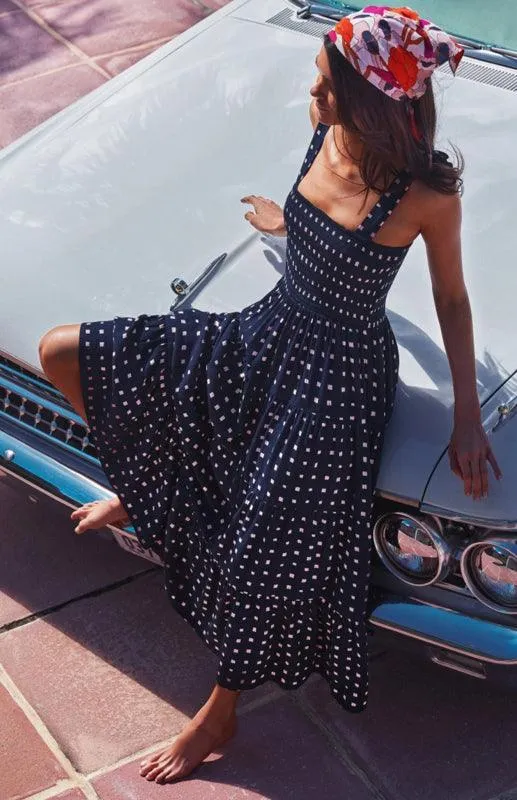 Boho Vibes Sleeveless Maxi Dress with Pop Print