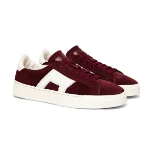 Burgundy Suede Amelie Lace Up Sneakers - AW24