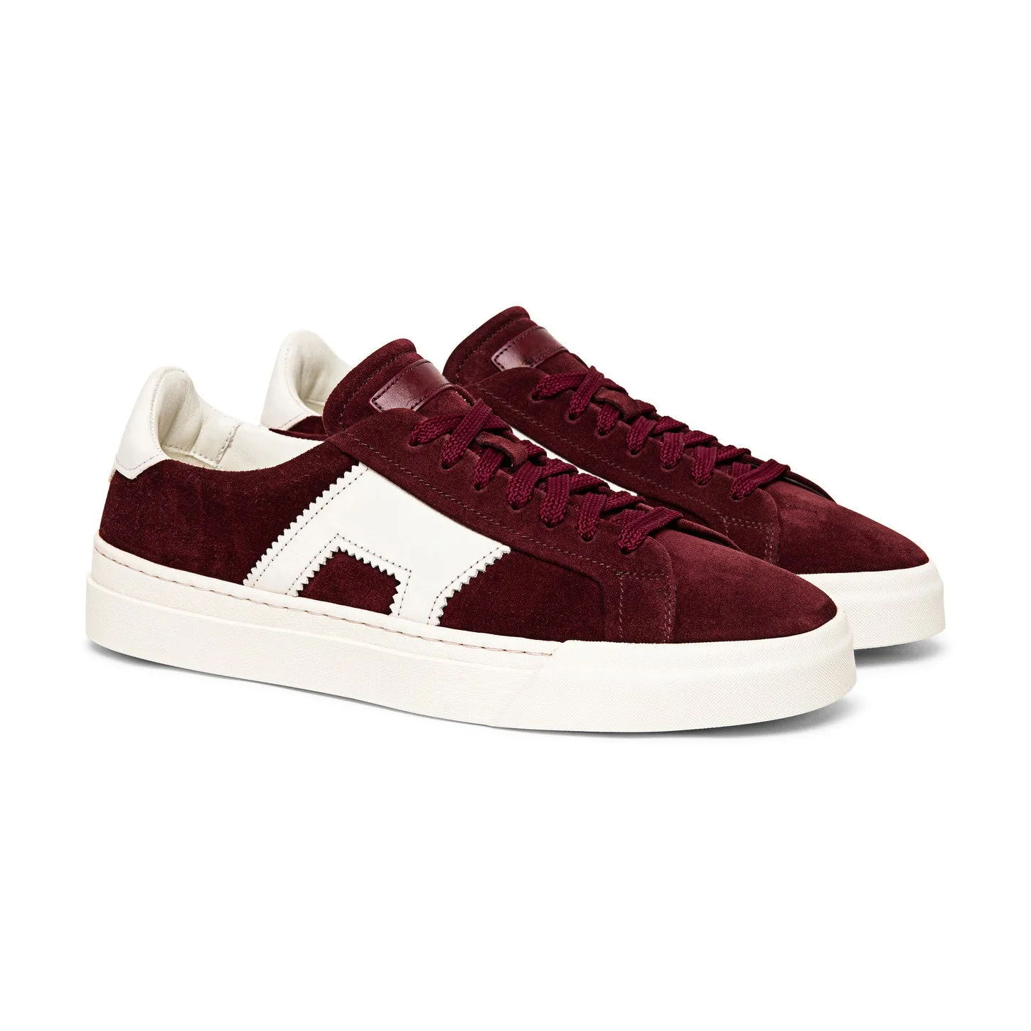 Burgundy Suede Amelie Lace Up Sneakers - AW24