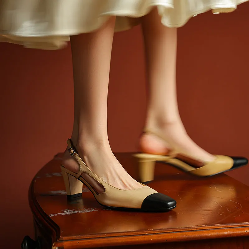 Cap Toe Slingback Heels