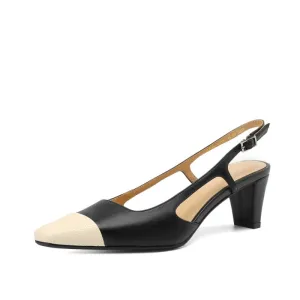 Cap Toe Slingback Heels