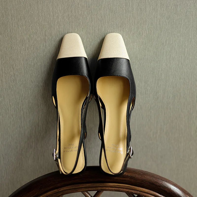 Cap Toe Slingback Heels