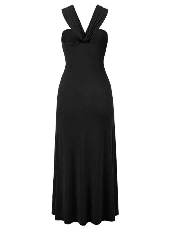 Chic Off-Shoulder Dress with Flowing Streamer Accents