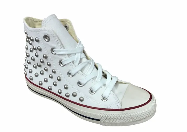 Converse Distressed con Borchie 160959C white