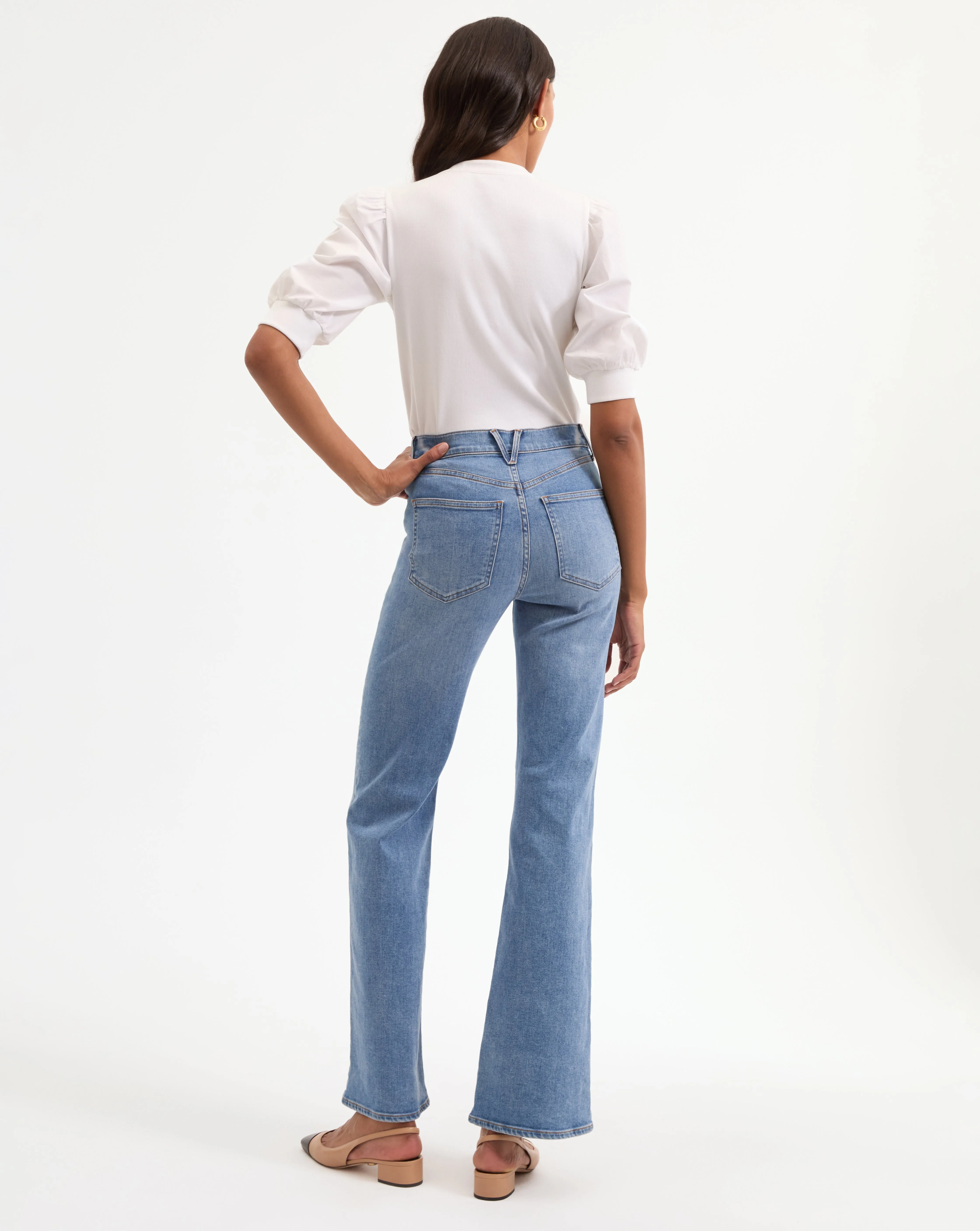 Crosbie Patch-Pocket Slim Wide-Leg Jean