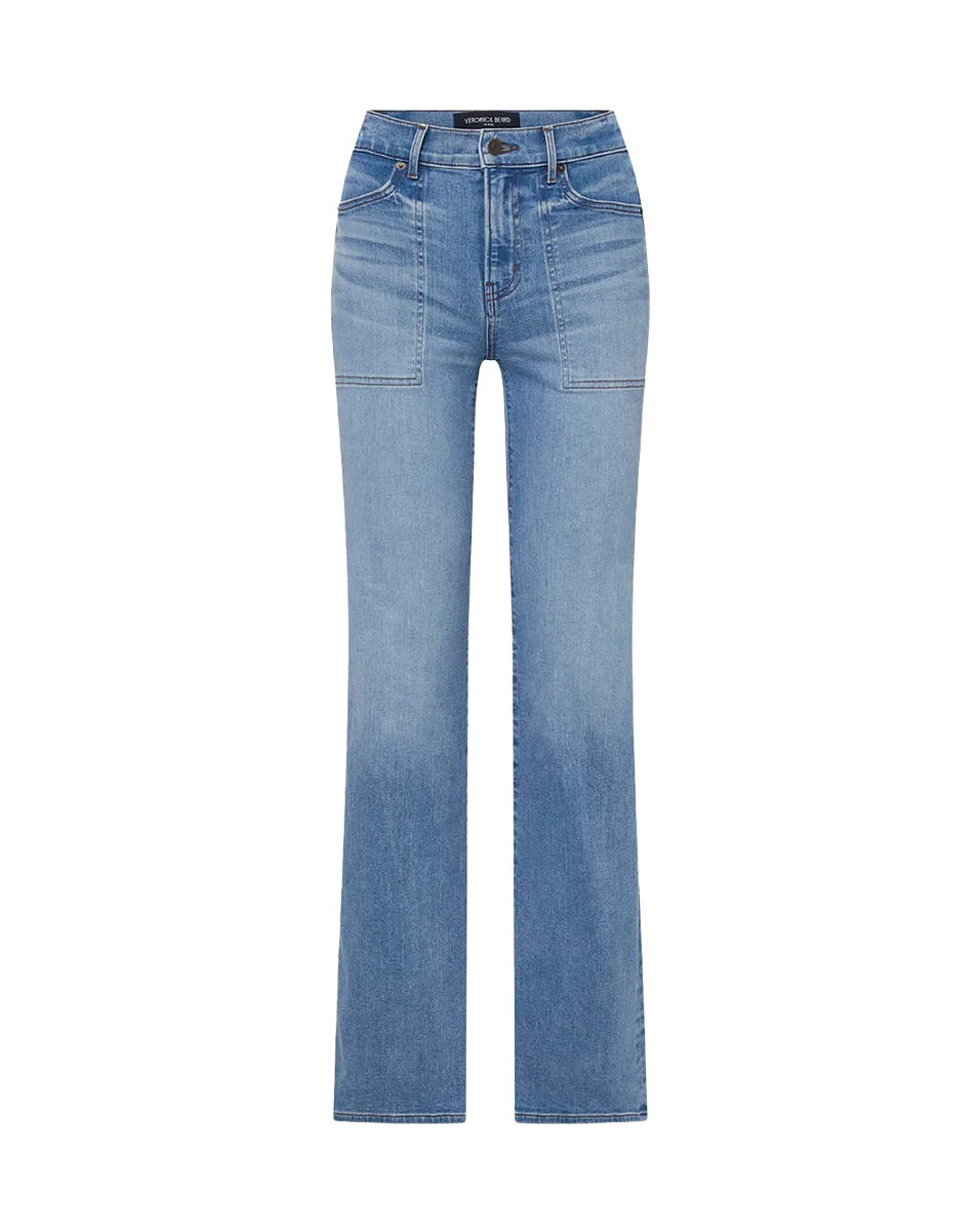 Crosbie Patch-Pocket Slim Wide-Leg Jean