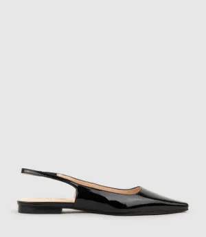 ELIANA Chiselled Slingback in Black Patent