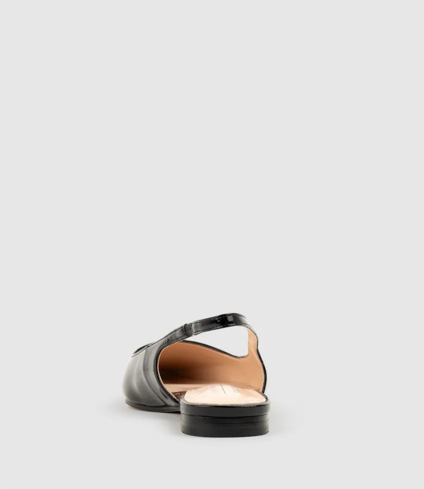 ELIANA Chiselled Slingback in Black Patent