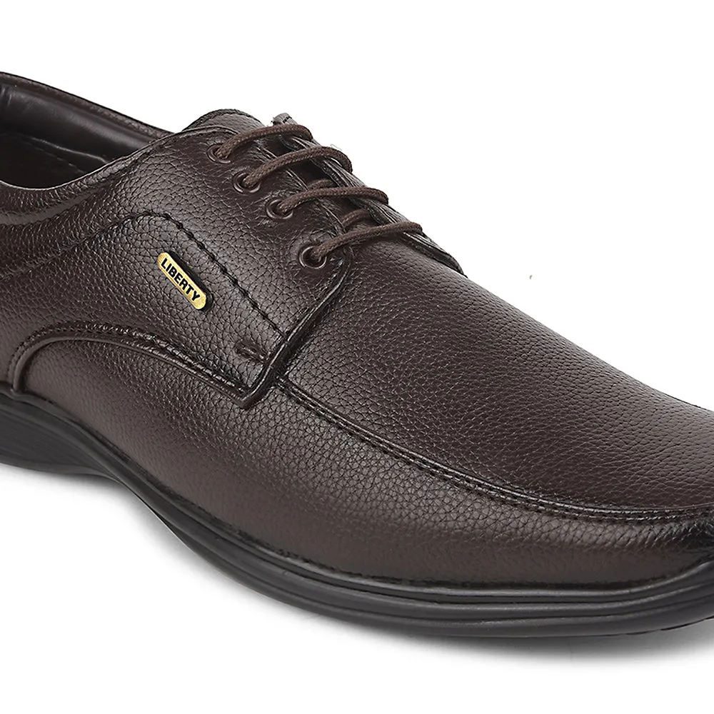 Fortune Brown Formal Lacing Derby Shoes For Men R573-05 By Liberty