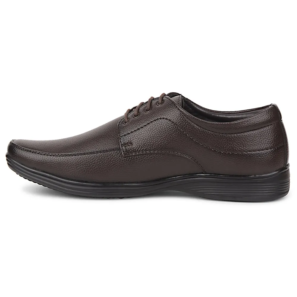 Fortune Brown Formal Lacing Derby Shoes For Men R573-05 By Liberty