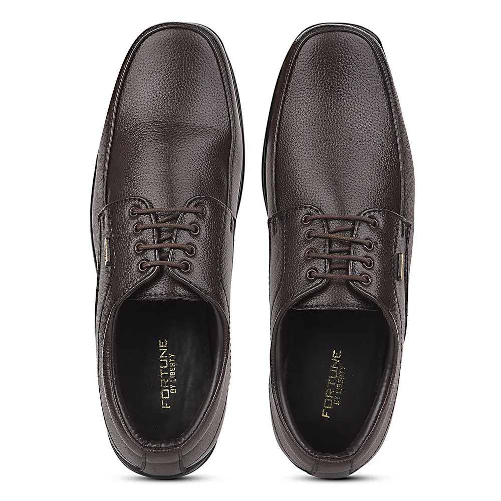 Fortune Brown Formal Lacing Derby Shoes For Men R573-05 By Liberty