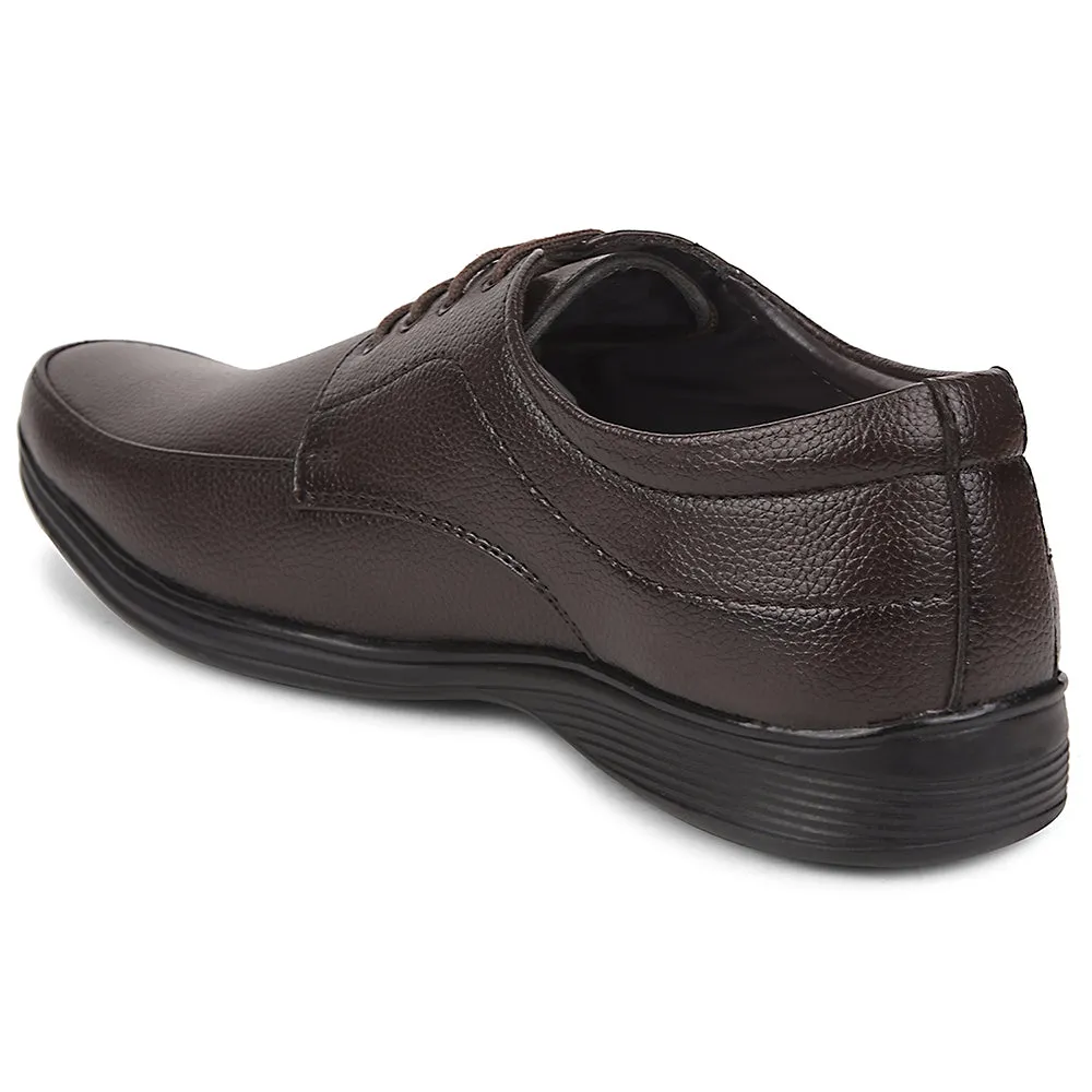 Fortune Brown Formal Lacing Derby Shoes For Men R573-05 By Liberty