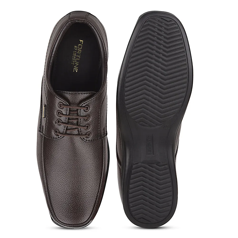 Fortune Brown Formal Lacing Derby Shoes For Men R573-05 By Liberty