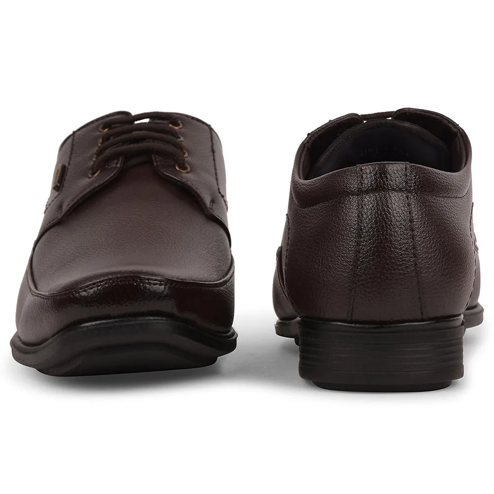 Fortune Brown Formal Lacing Derby Shoes For Men UVL-134 By Liberty