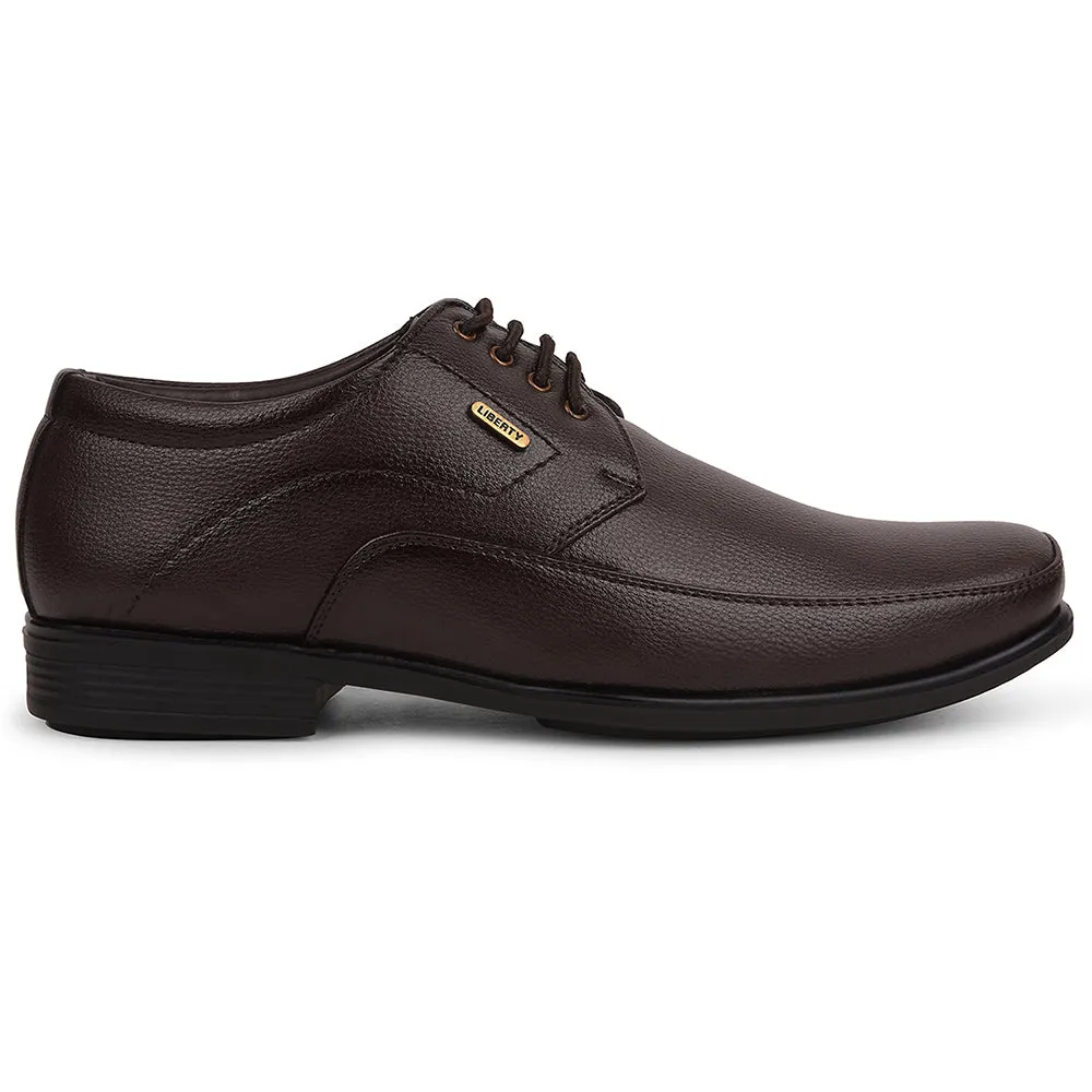 Fortune Brown Formal Lacing Derby Shoes For Men UVL-134 By Liberty