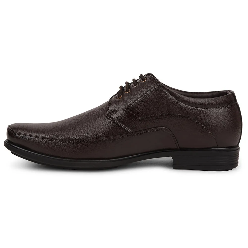 Fortune Brown Formal Lacing Derby Shoes For Men UVL-134 By Liberty
