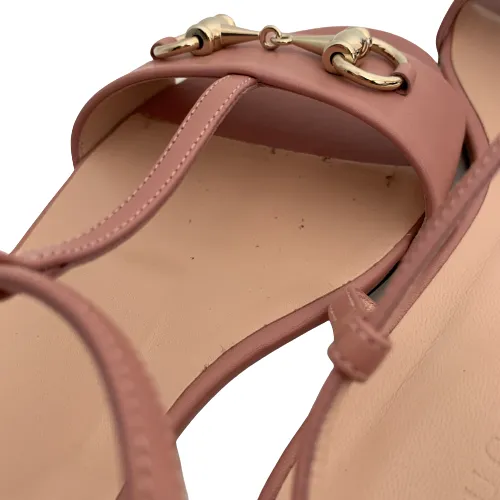 Gucci Pink Leather Horsebit Sandals | Gently Used |