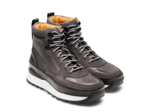 Height Increasing Grey Leather Dreketi High Top Sneaker Boots