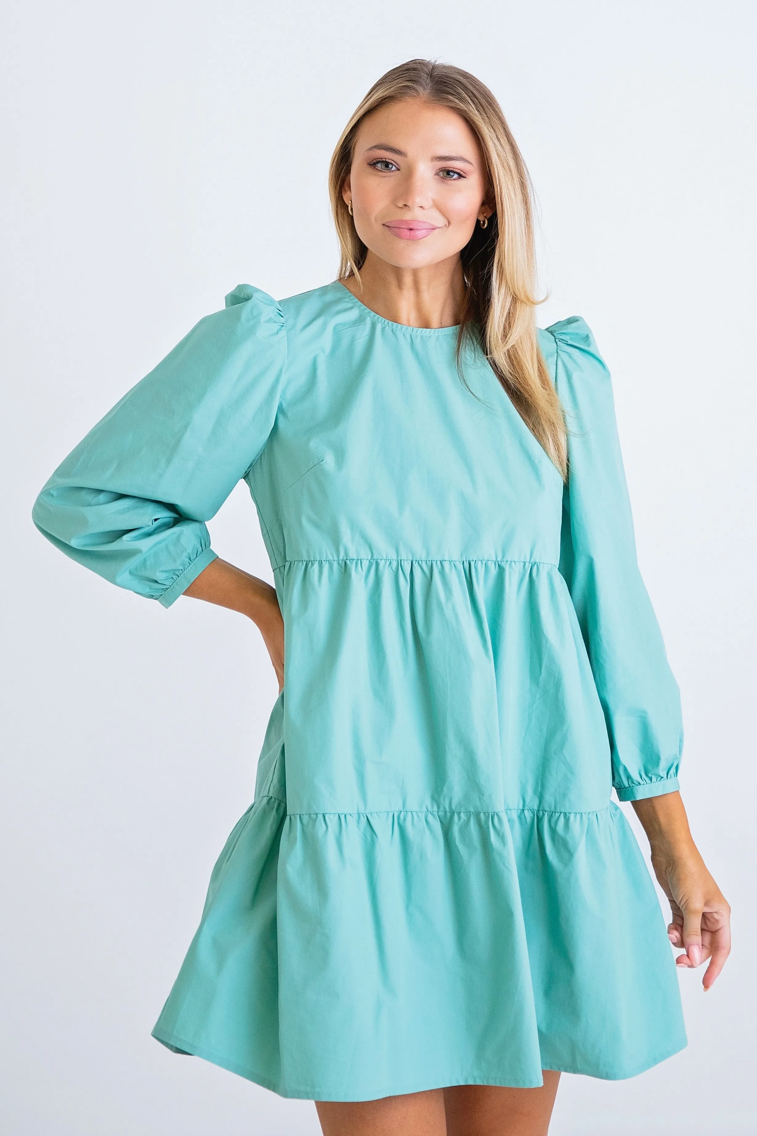 Jade Poplin Tier Dress