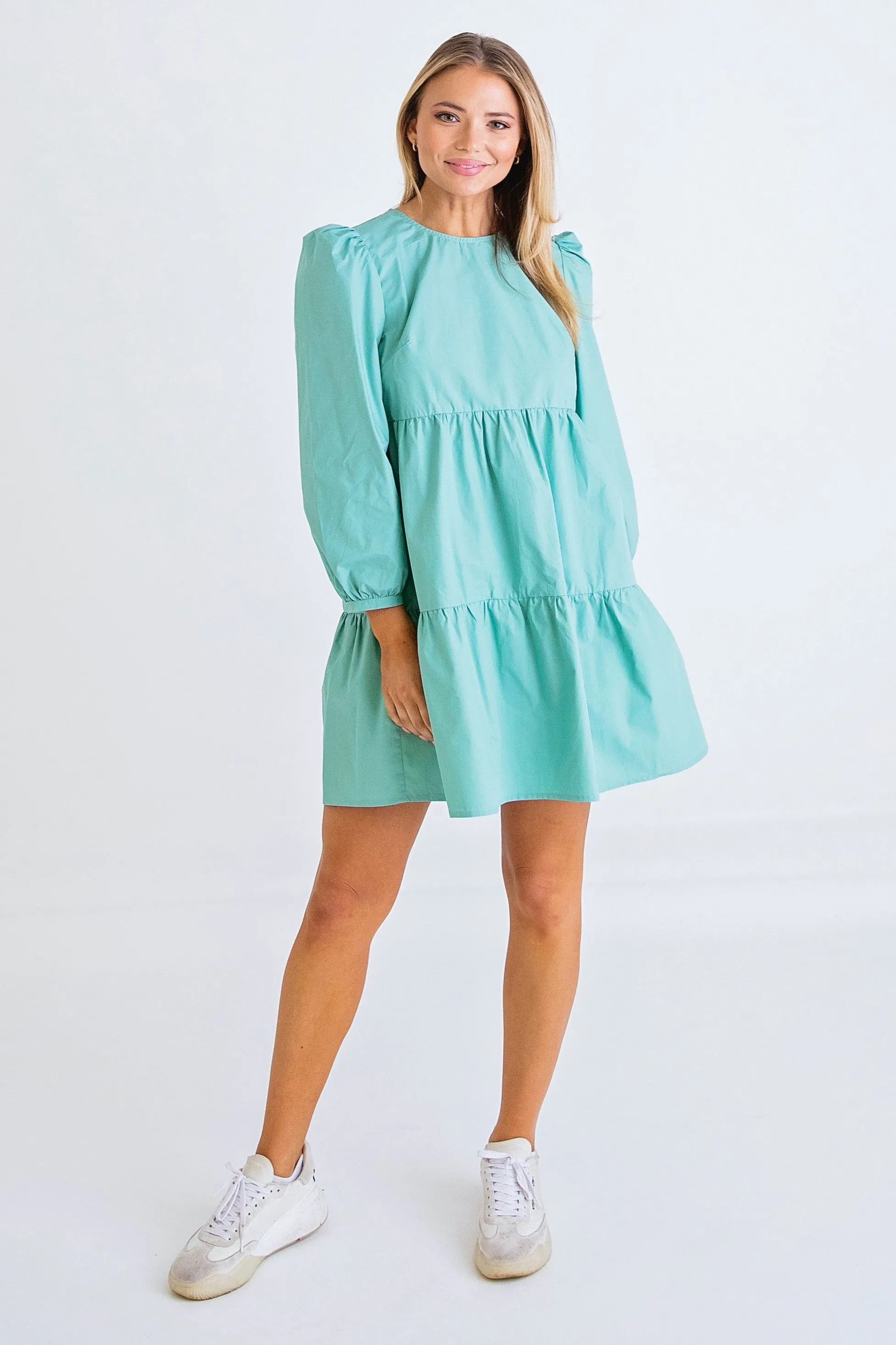 Jade Poplin Tier Dress