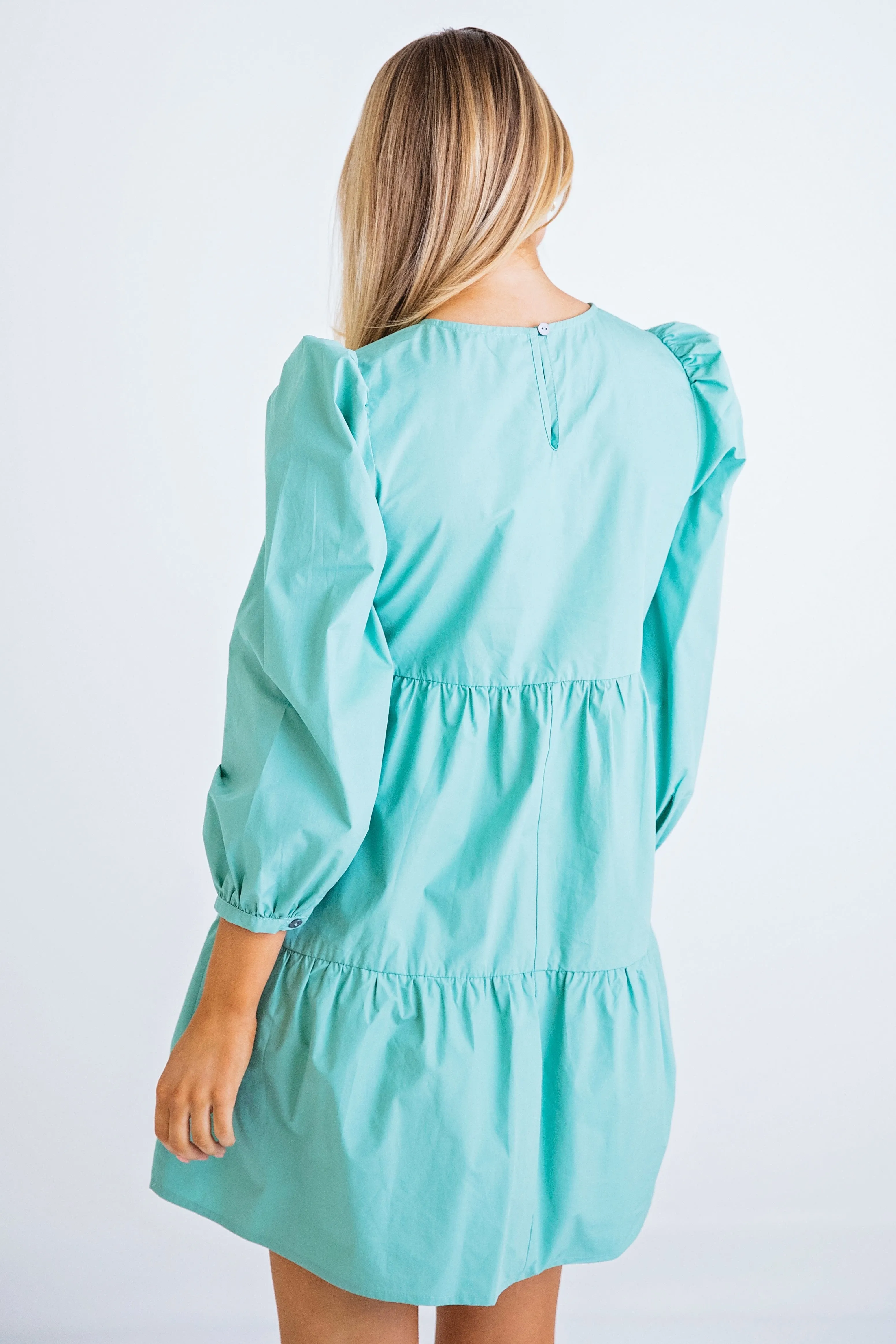 Jade Poplin Tier Dress