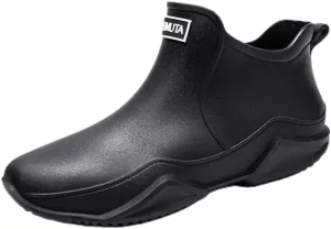 Men's and women's outdoor waterproof and anti slip rain boots, fashionable short rain boots, garden shoes, ankle deck boots