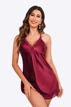 Merlot Red Lace Elegance Nightwear