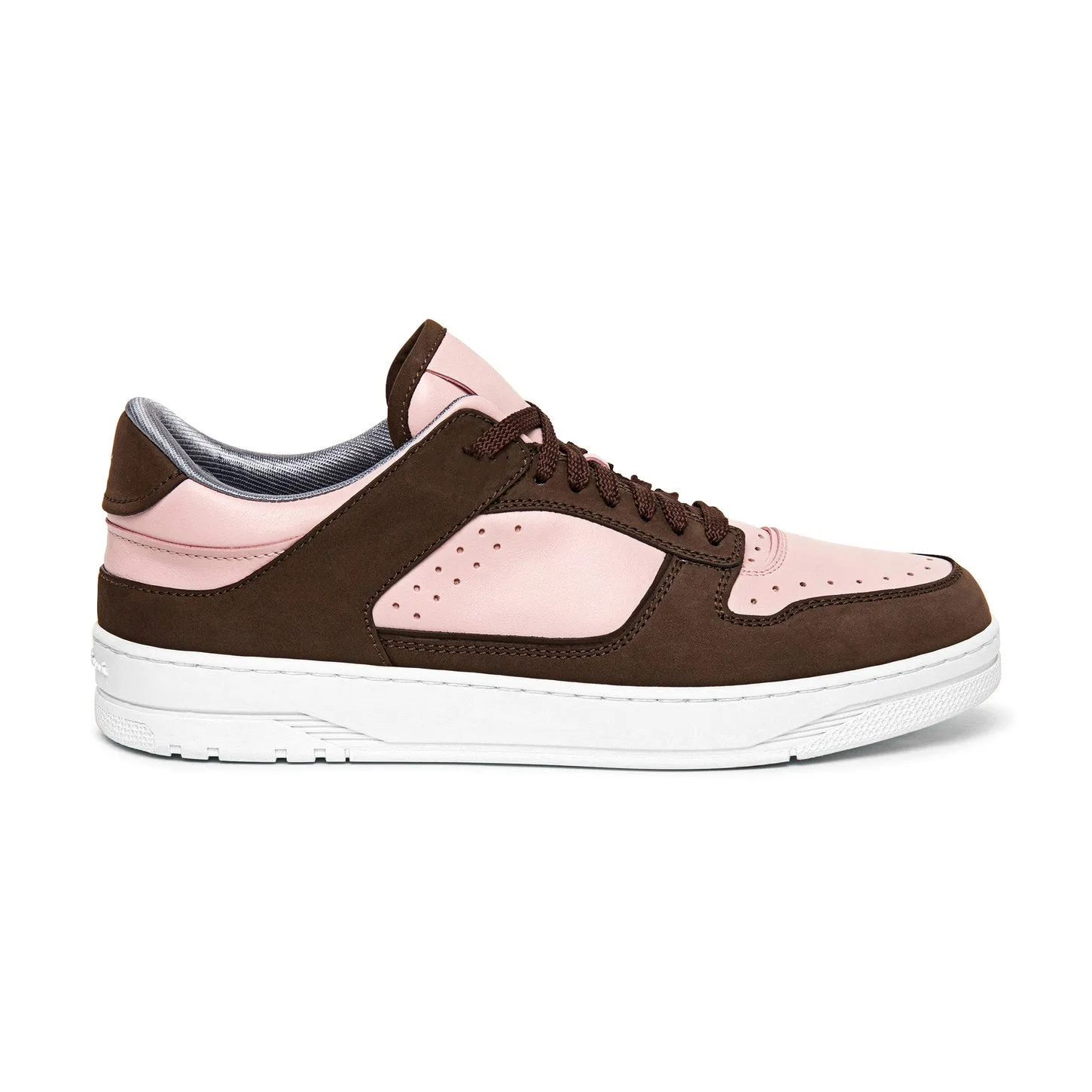 Pink Leather and Brown Suede Hayden Lace Up Sneakers - AW24