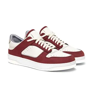 Red and White Leather Hayden Lace Up Sneakers - Summer 2024 Collection
