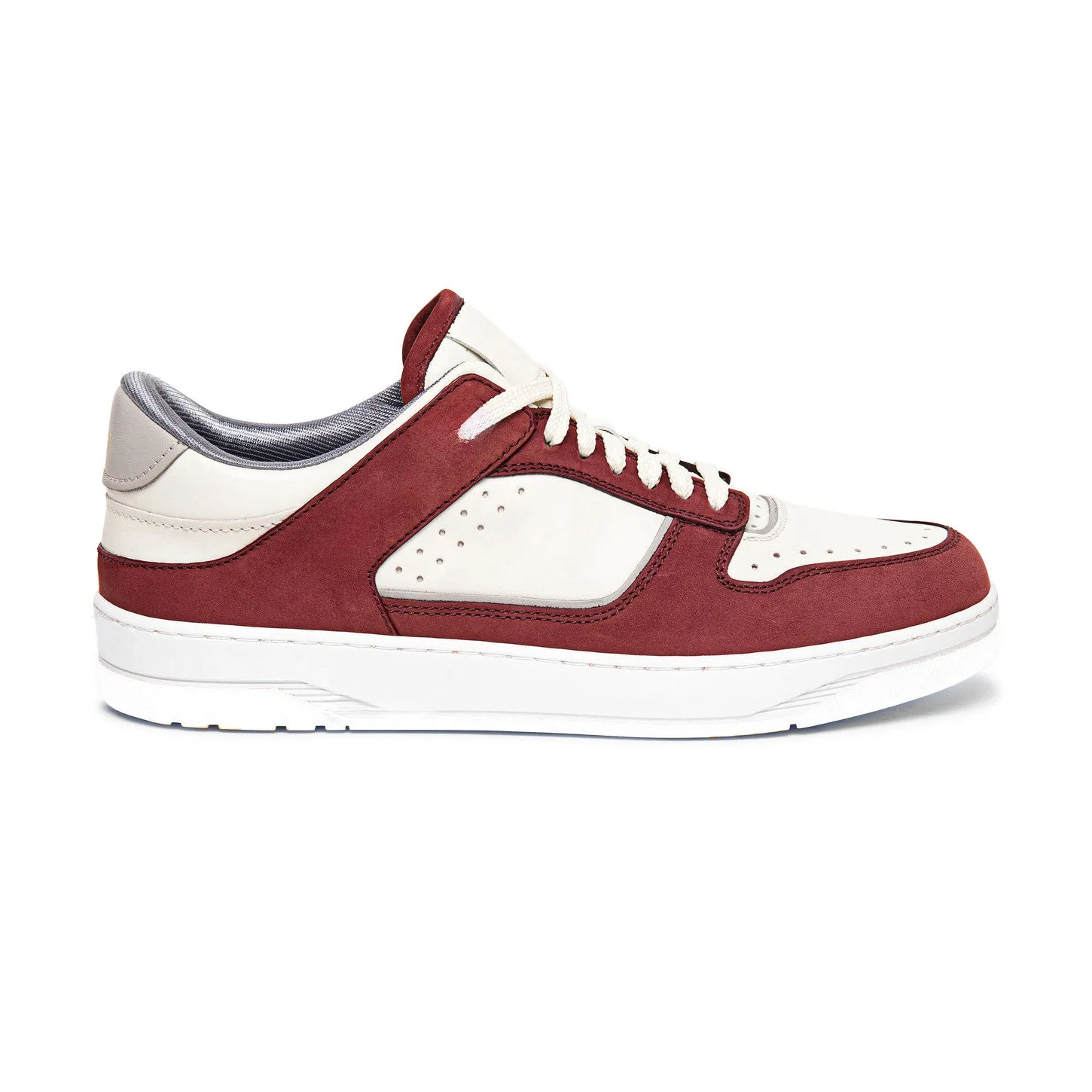 Red and White Leather Hayden Lace Up Sneakers - Summer 2024 Collection