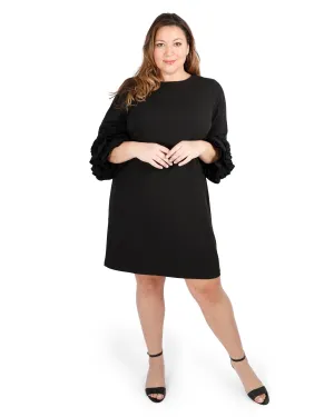 Ruffle Sleeve Sheath Dress | Black