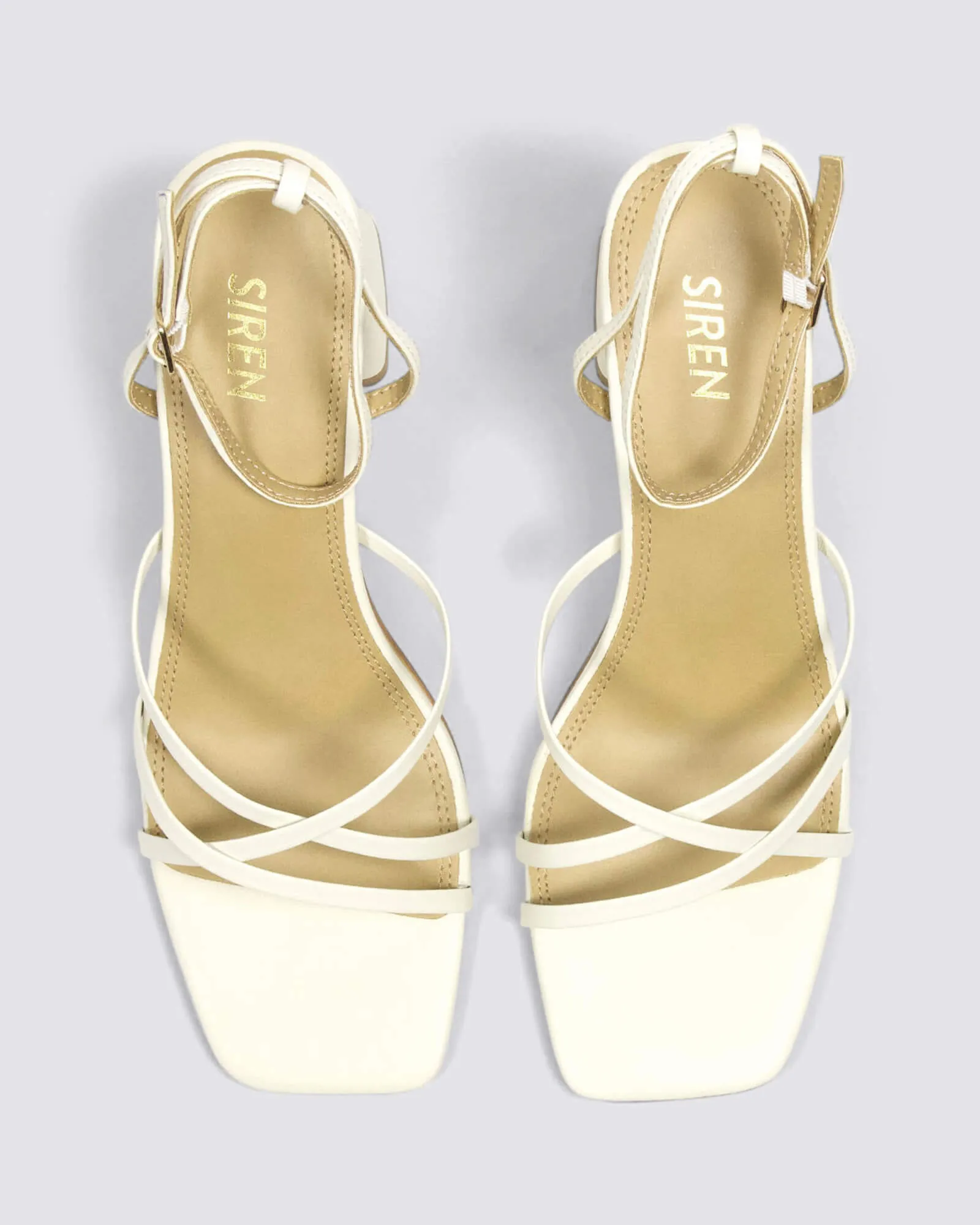 STRAUS BLOCK HEELS CHALK LEATHER