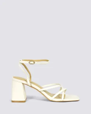 STRAUS BLOCK HEELS CHALK LEATHER