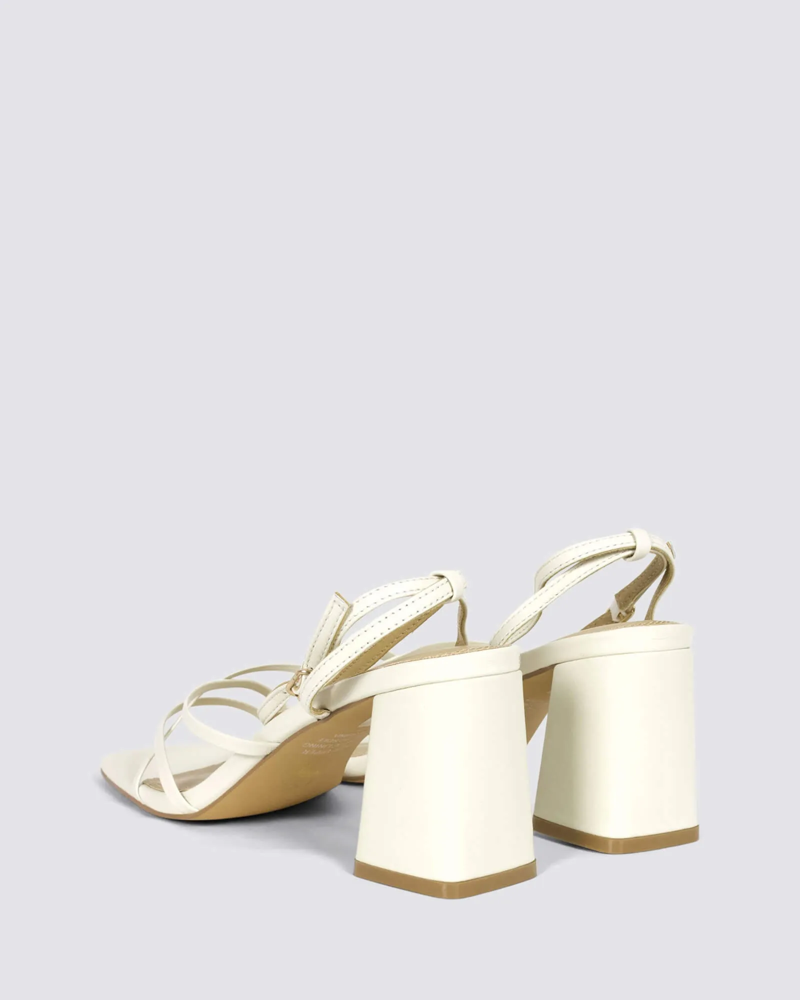 STRAUS BLOCK HEELS CHALK LEATHER