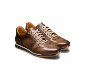 Tan Leather Tausor Lace Up Running Sneaker Shoes - AW24