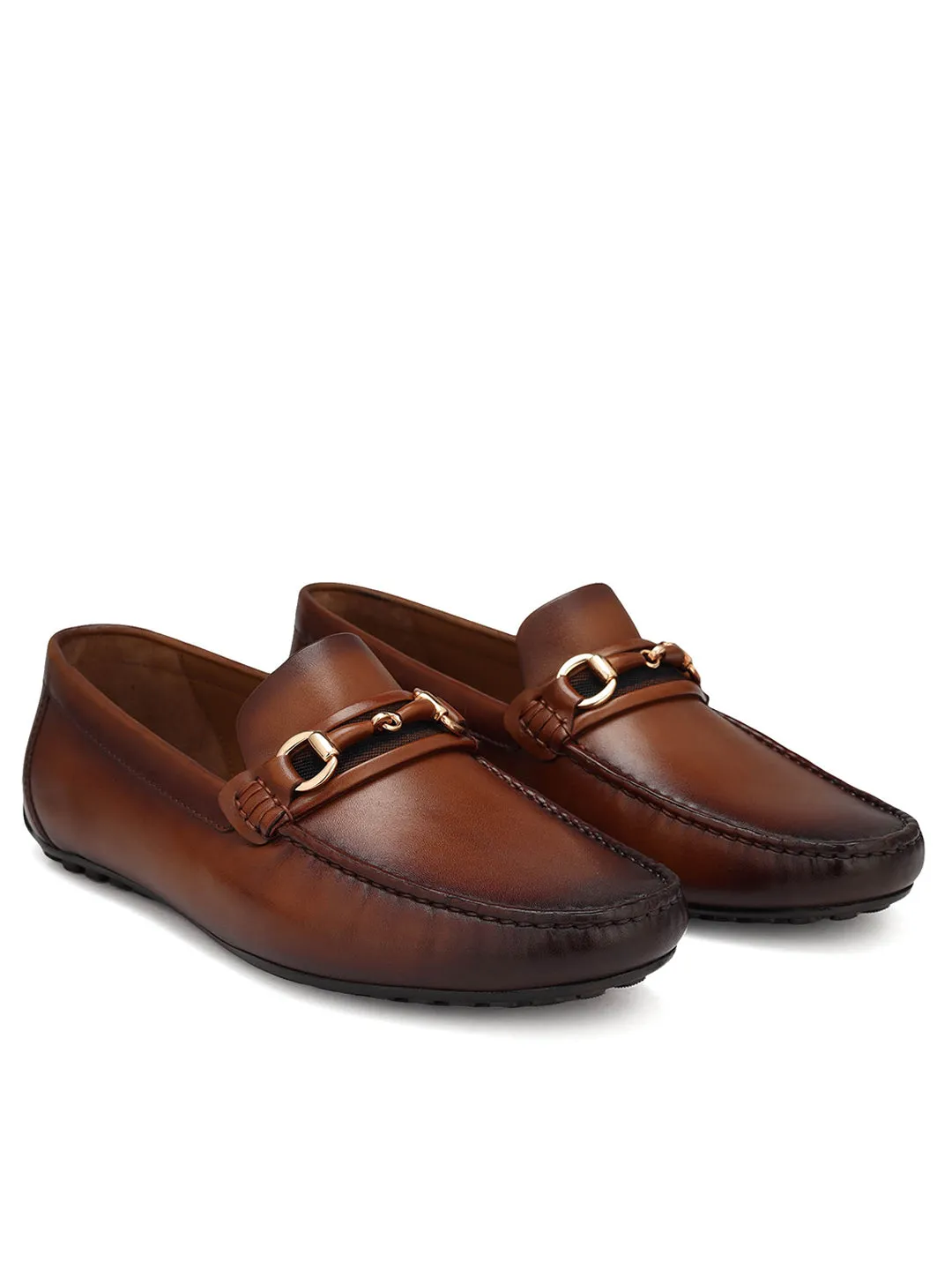 Tan Top Embellished Moccasins